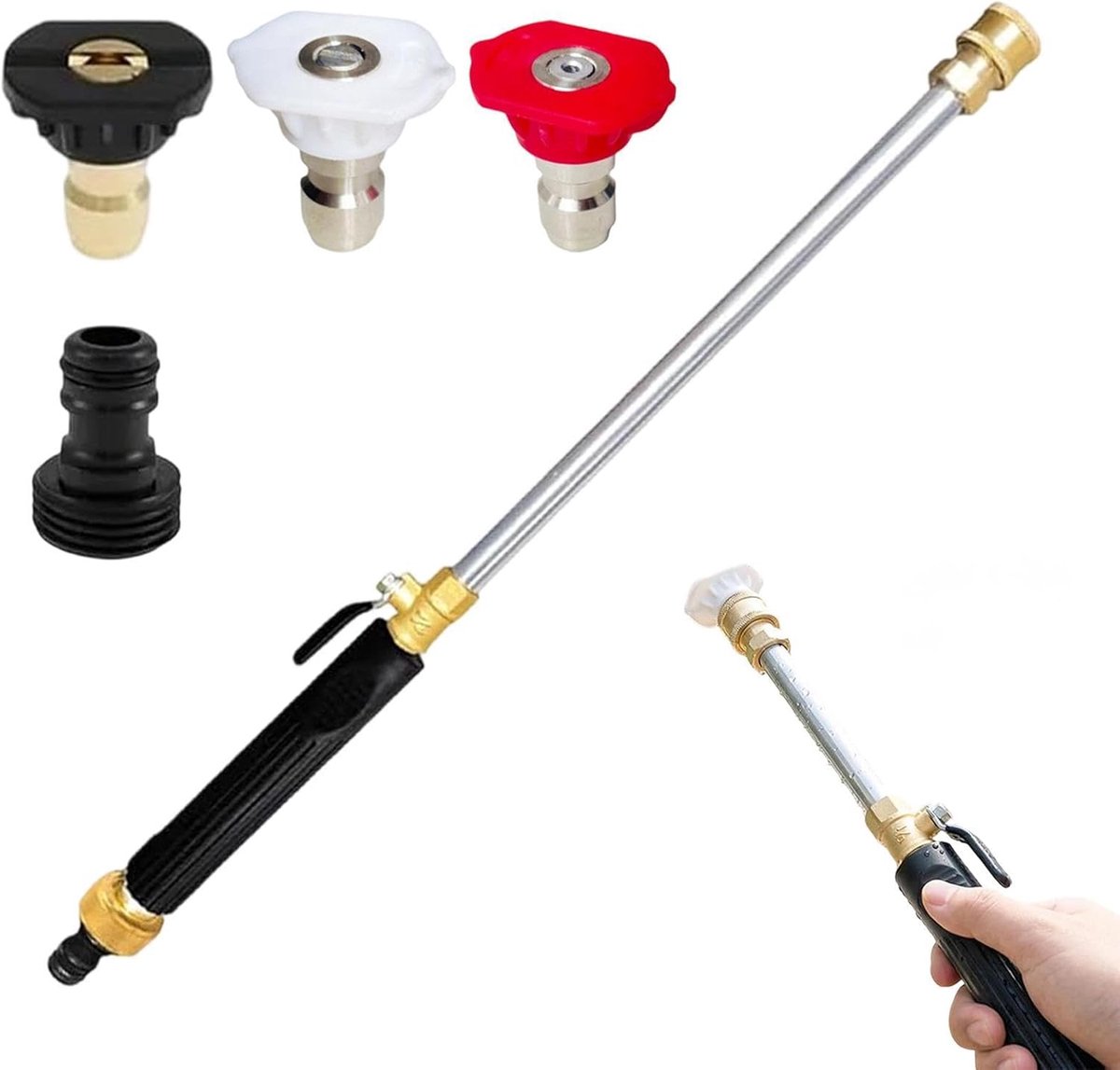 Hoge Drukspuit - Reinigingsspuit - Tuin Schoonmaken - Boost Druk Technologie - 46.5 cm - Zwart