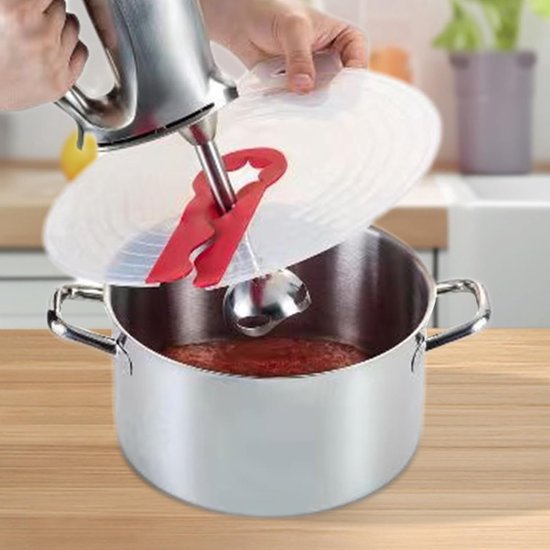 Spatbescherming Mixer - Roerkom Afdekking - Schoon Bakken - Efficiënte Spatcontrole - 34 x 31 cm - Transparant — afbeelding 3