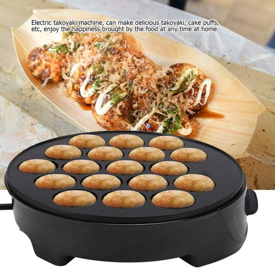 Dailygoods - Takoyaki-machine - Elektrische keukenmachine - 18 gaten non-stick - Zwart - Japanse takoyaki - Perfect voor snacks - Geschikt voor fruit... van Dailygoods — afbeelding 2