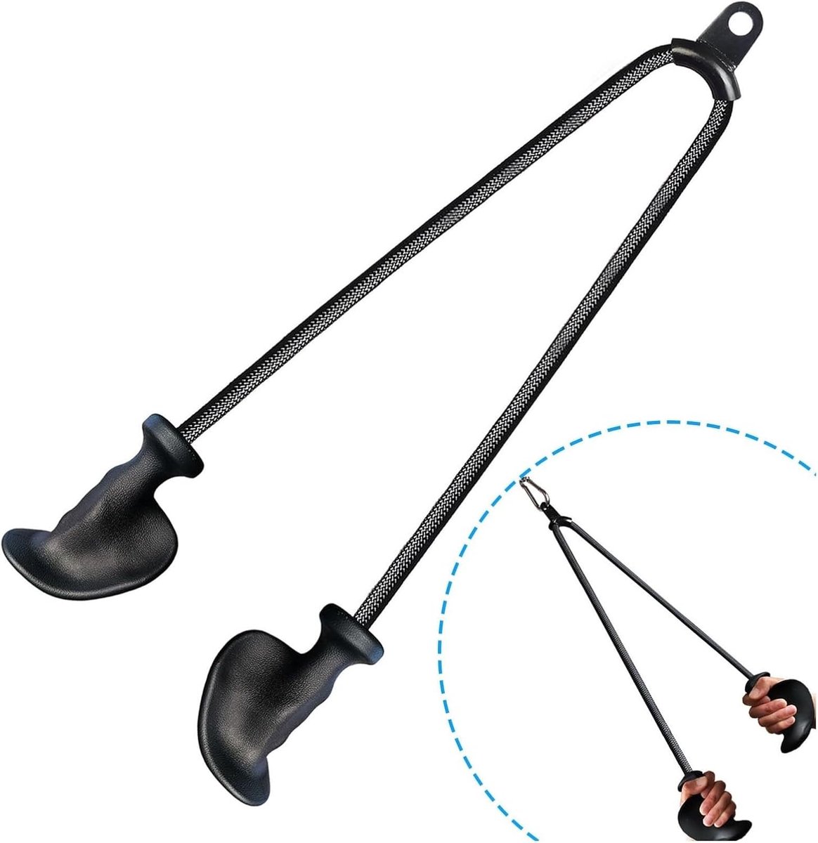 Fitness Bar - Kabel Machine - Spier Training - Verbeterd Grip Ontwerp - 120 cm - Zwart