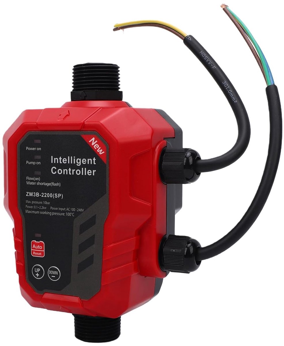 Waterpomp Controller - Druk Schakelaar - Automatische Watertoevoer - Instelbare Druk - 1 Inch - Zwart