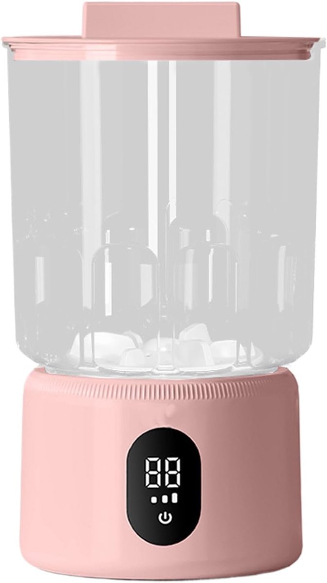 Mini Wasmachine Compact Apparaat Kleine Wasjes Draadloos Ontwerp 1 Liter Capaciteit Roze