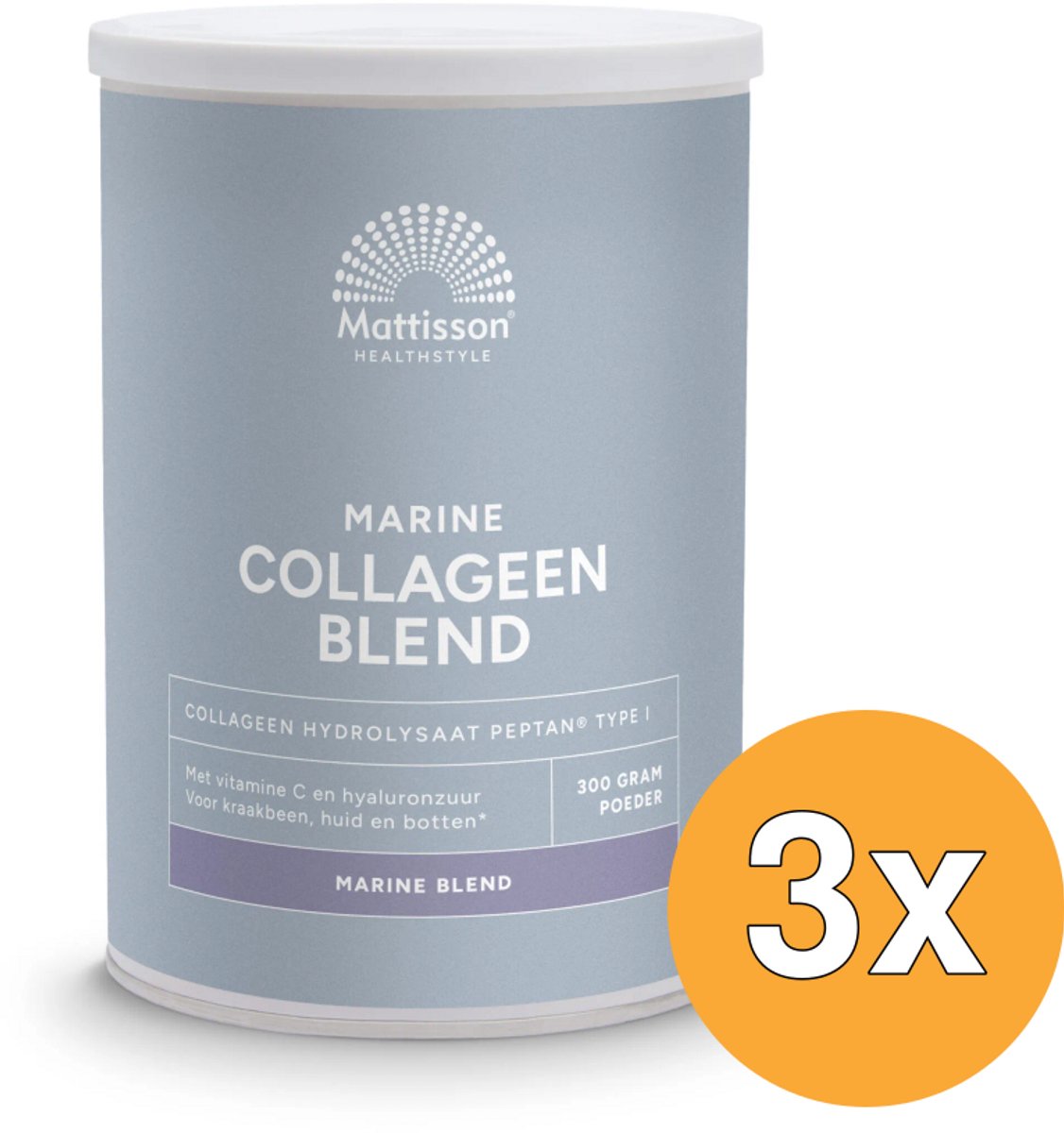 3x Mattisson Marine Collageen Poeder Blend Peptan (300 gr)