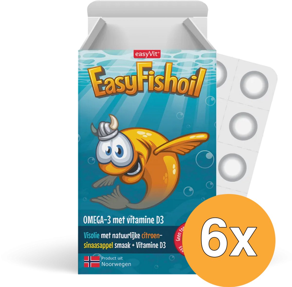6x Easyvit Easyfishoil (30 Kauwtabletten)