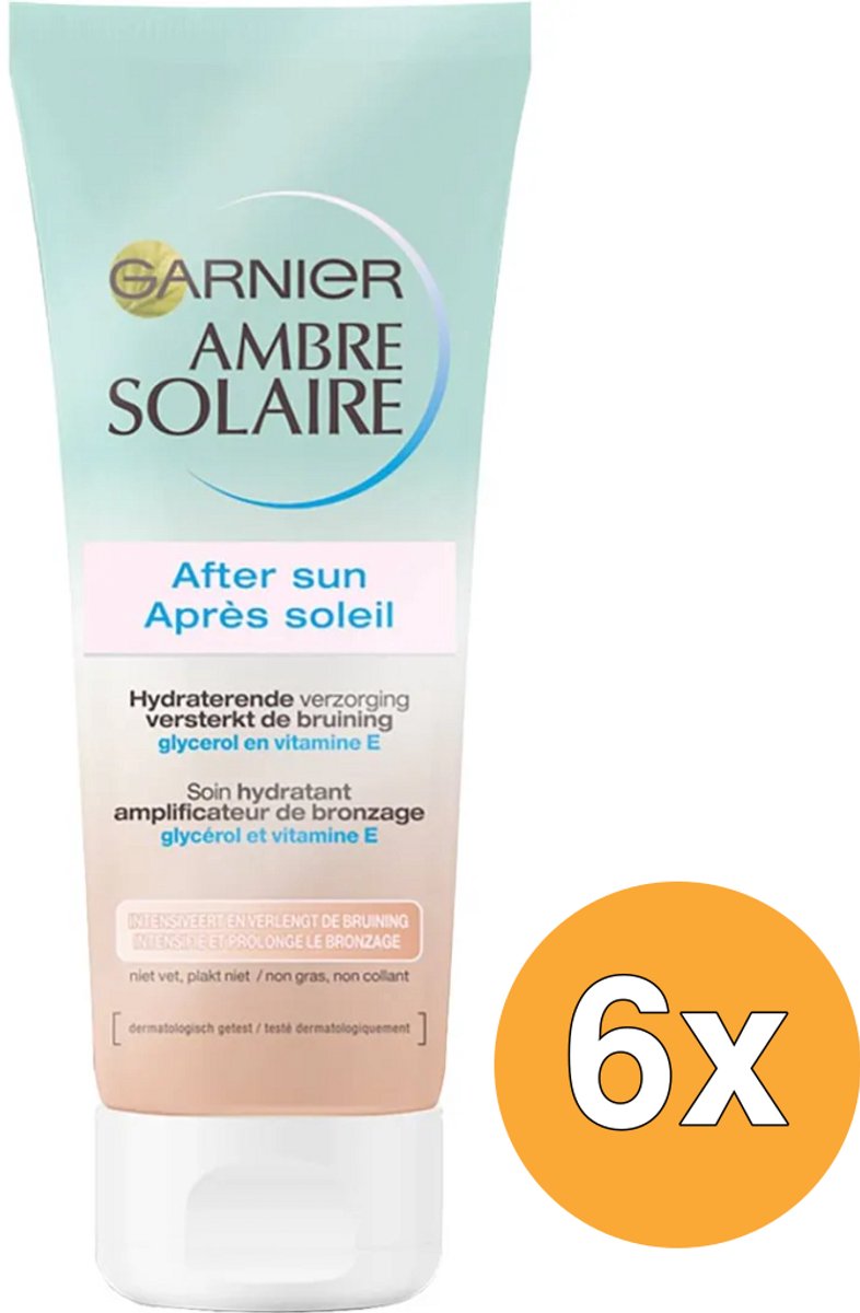 Garnier Ambre Solaire Aftersun met Zelfbruiner voor gezicht & lichaam - 6 x 200 ml - Voordeelverpakking – foto 5