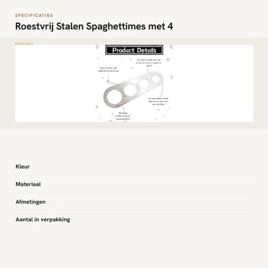RVS Spaghetti Portioner met 4 Maatgaten - Perfect voor Gezinnen van Merkloos — afbeelding 3