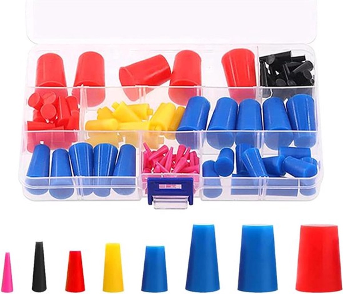 Set rubber stoppers 60 stukken voor poedercoating Allecto Plus