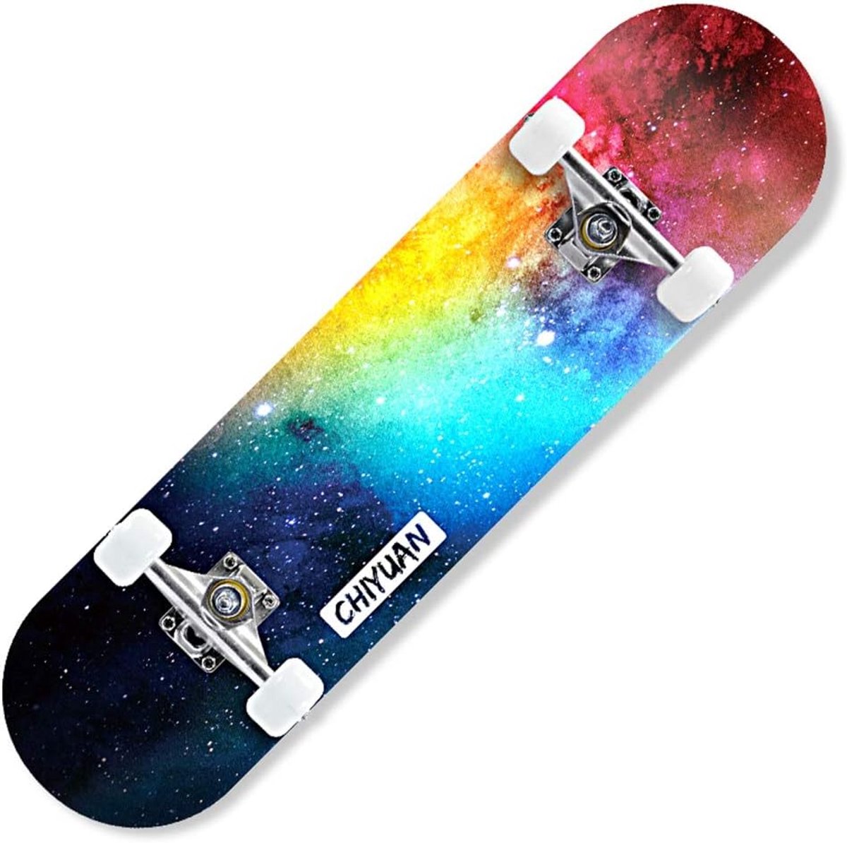 Cruiser Skateboard Skateboard Compleet Buiten Sporten Dubbel Gewelfd Deck 80 cm Kleurrijk