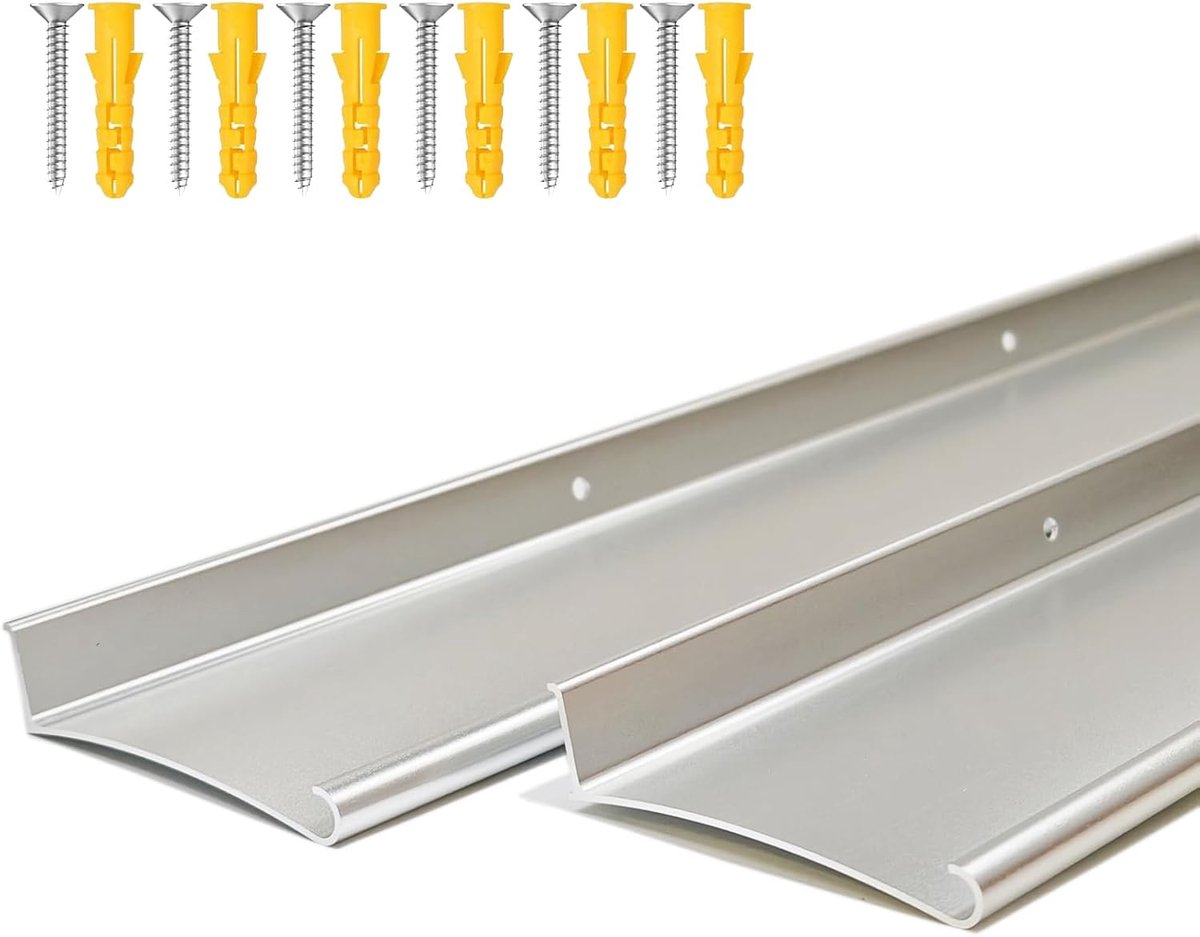 Regenstoppen Deur - Regendeflector Afdichting - Water buiten houden - Verbreed en verhoogd ontwerp - 110 cm - Zilver