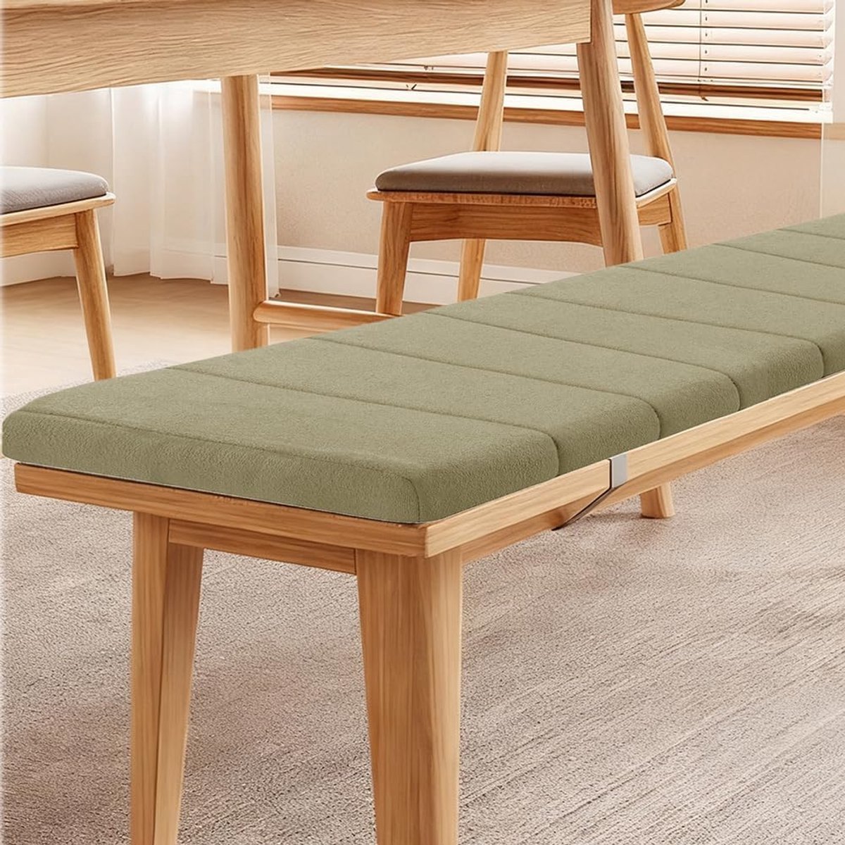 Bankkussen Teddy Fleece - Zitkussen Bank - Comfortabel Zitten - Waterafstotende Hoes - 150 x 45 cm - Melk Thee