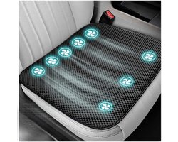 Geventileerd Stoelkussen - Koelkussen Auto - Comfortabel Rijden - 8 Ventilatoren - Universele Pasvorm - Zwart
