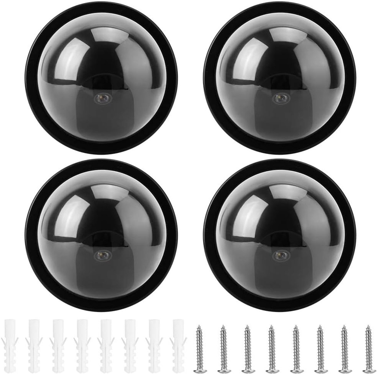 Dummy Camera Set - Nep Camera - Veiligheid Verhogend - Knipperend LED Licht - 4 stuks - Zwart