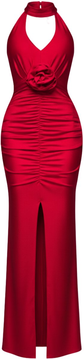 LARICA Jurk - polyester - rits - jurk Rood M