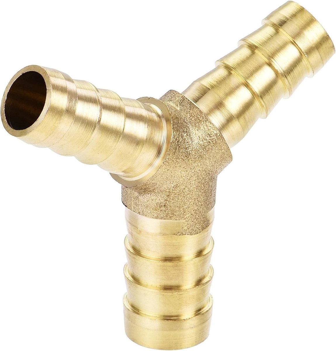Y-vormige 3-weg slangverbinder voor water, brandstof en lucht - 1/2" x 3/8" x 3/8" barbed splitter fitting