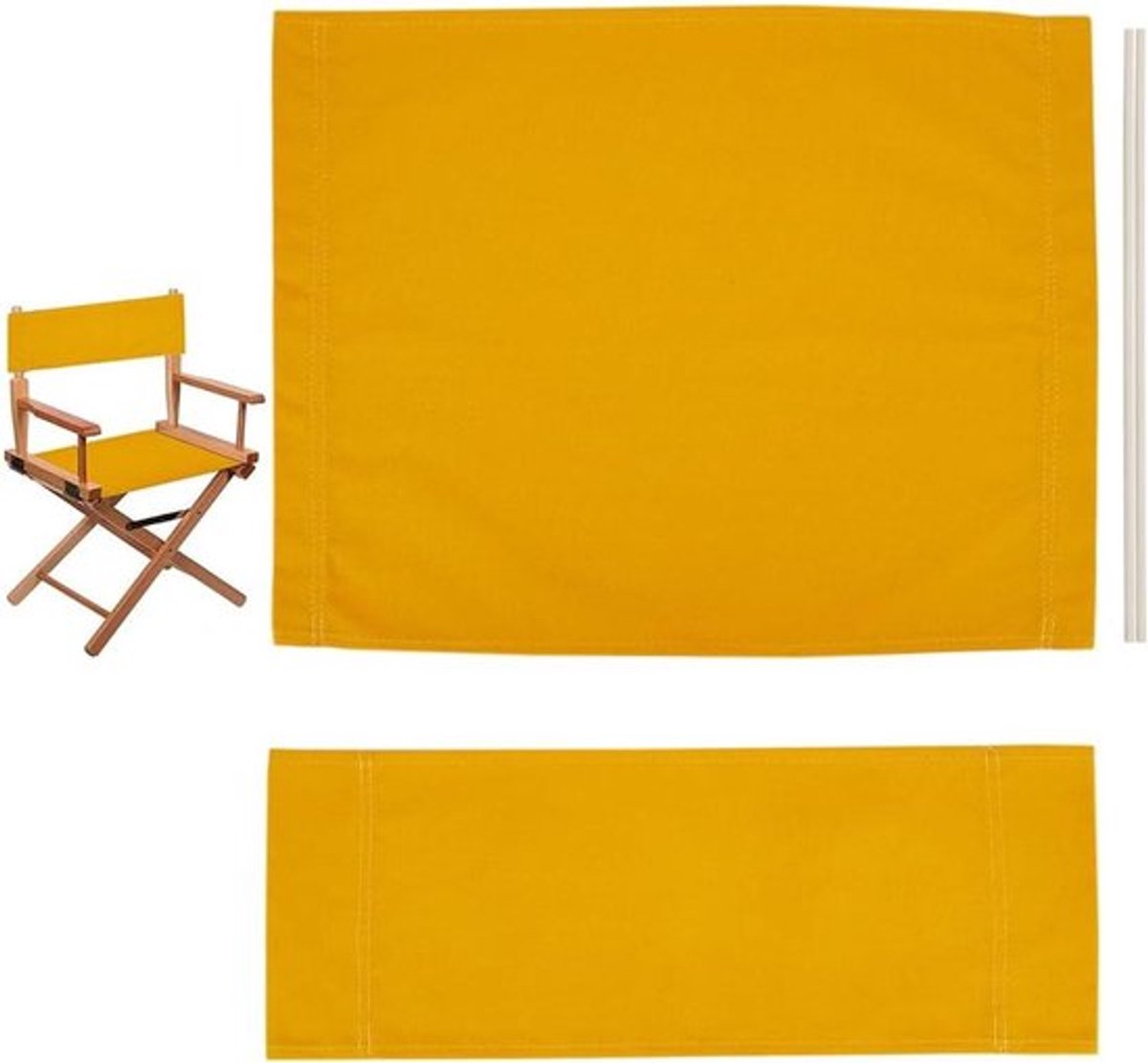 - Stoelhoes van zeildoek in goud - Regisseursstoel - Polyesterweefsel - Houten stok - Inklapbare regisseursstoel - Accessoires - Tuin - Buiten