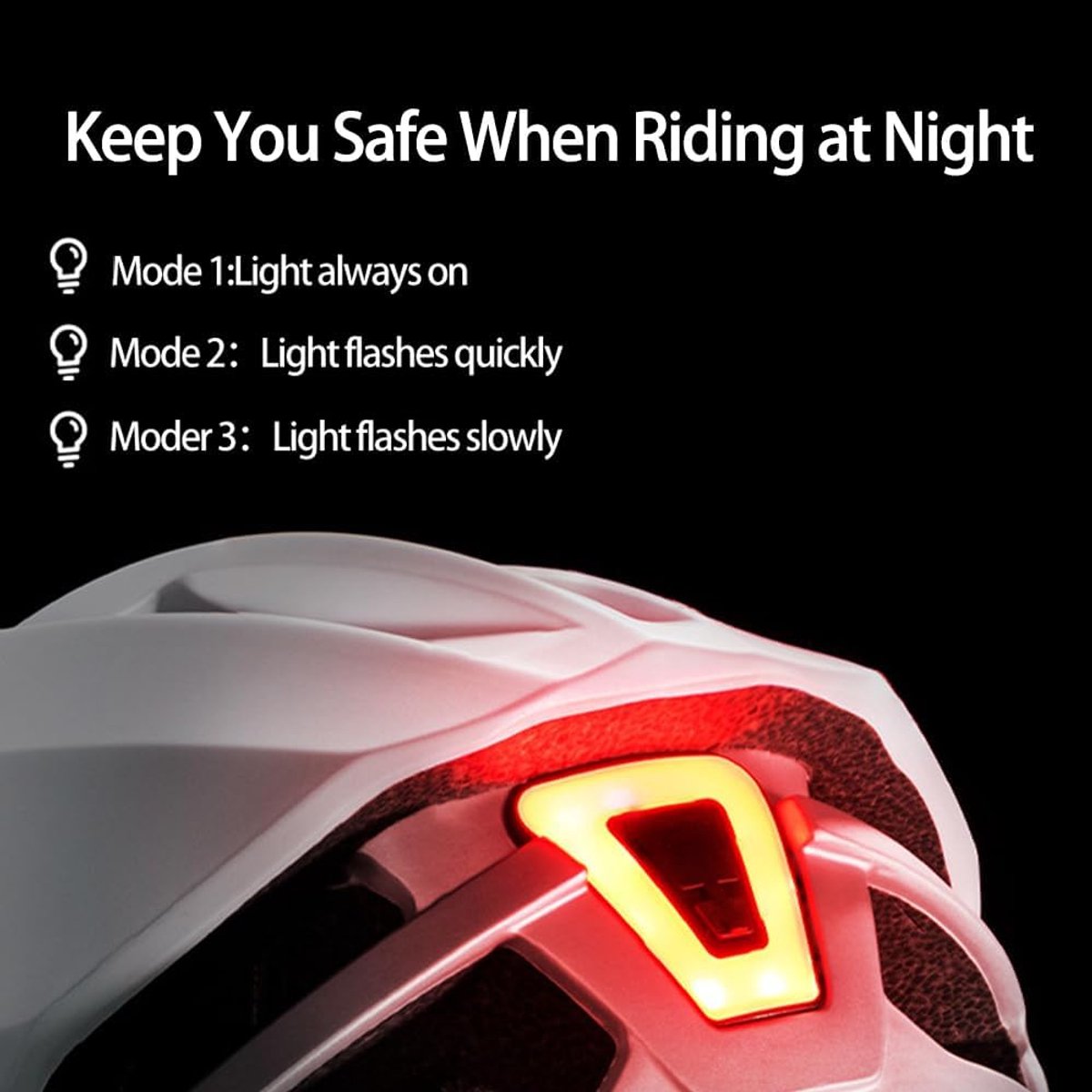 Thijox - Fietshelm met LED-licht, ultralichte stadshelm, mountainbikehelm voor heren en volwassenen, 56-60 cm, hoogwaardige PC-behuizing, insectenbesc