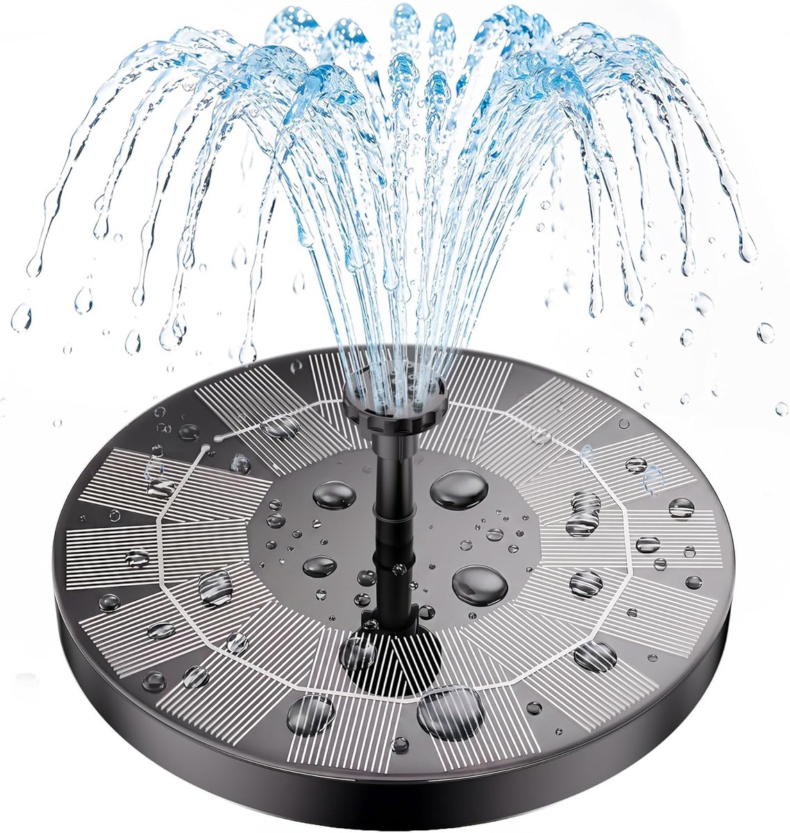 SnelShoppen - 2.5 W Solar Floating Fountain - Zonnepomp met 6 Nozzles voor Vogelbad, Aquarium, Tuin, Decoratie, Hoogwaardige Duurzame Materialen