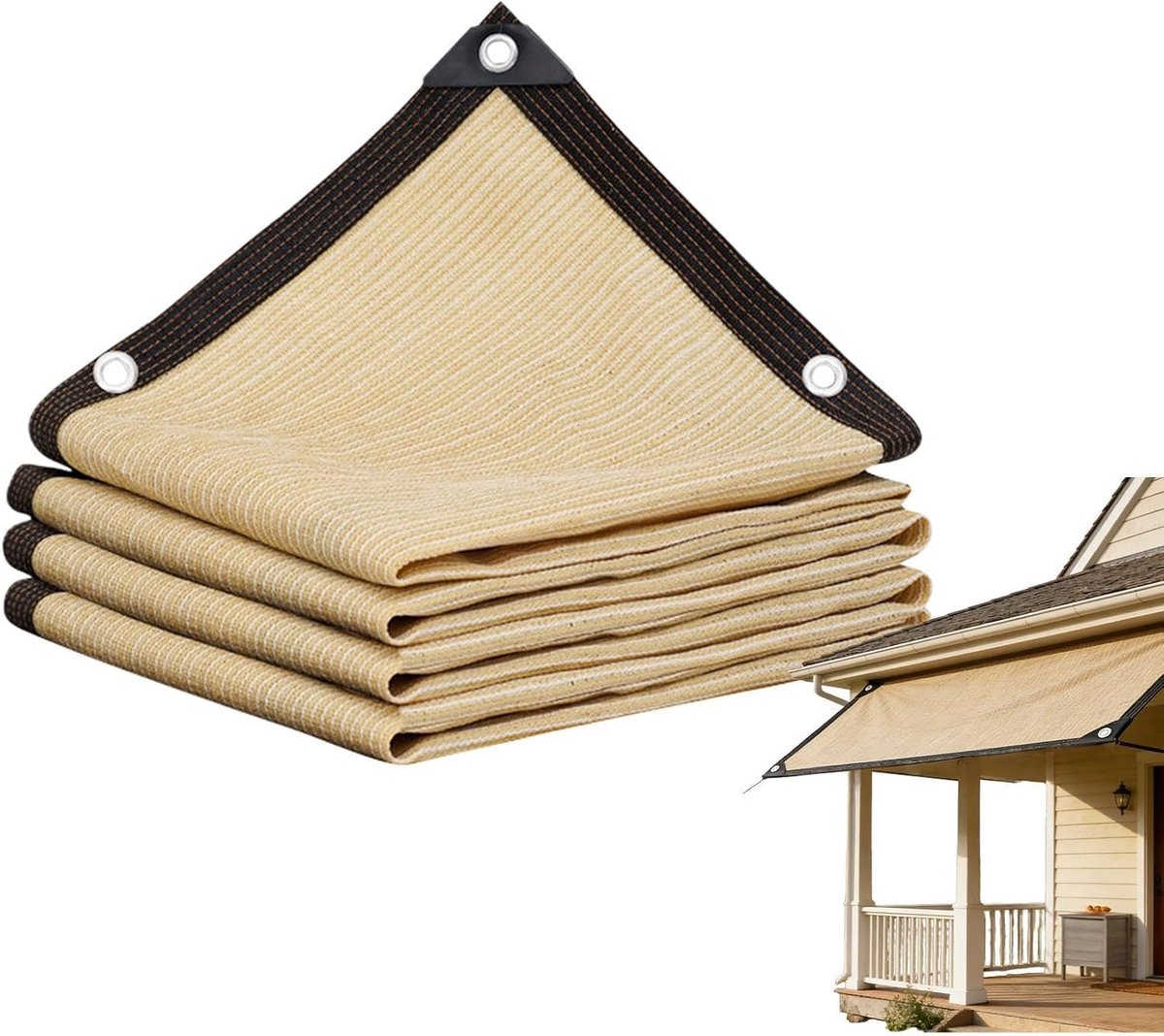 Schaduwdoek - Schaduwnet - Duurzaam schaduwnet - Schaduwdoek voor de tuin met bevestigingsogen - Voor pergola plantennet - Voor tuin terras balkon zwembad achtertuin speeltuin camping en strand - 200 x 200CM