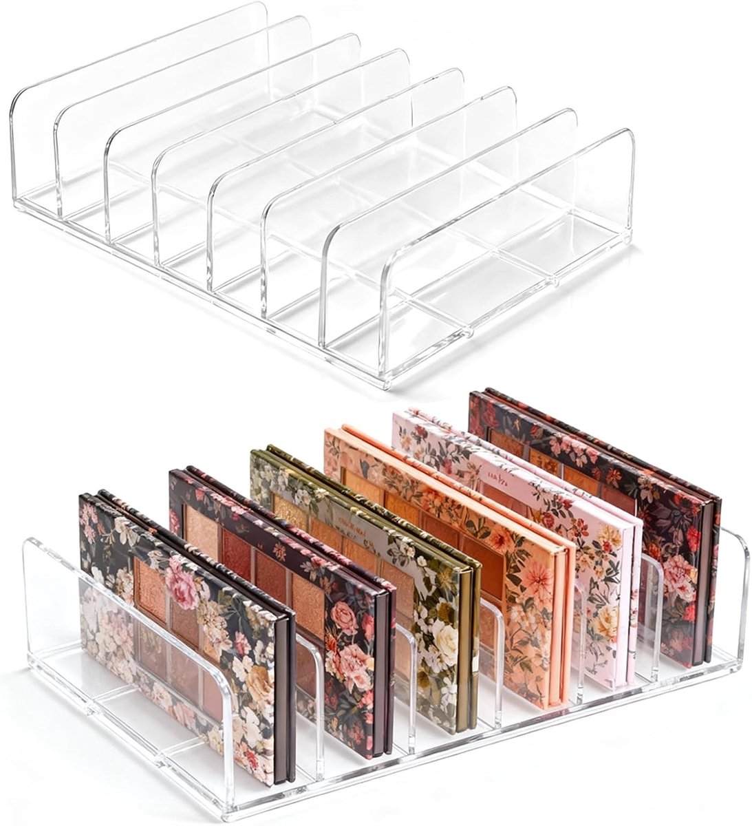 Set van 2 Transparante CD Houder, CD Opslagrek, Acryl, DVD Presentatierek, Organiser voor Make-up en Cassettes, Ideaal voor Boeken en Speelcassettes