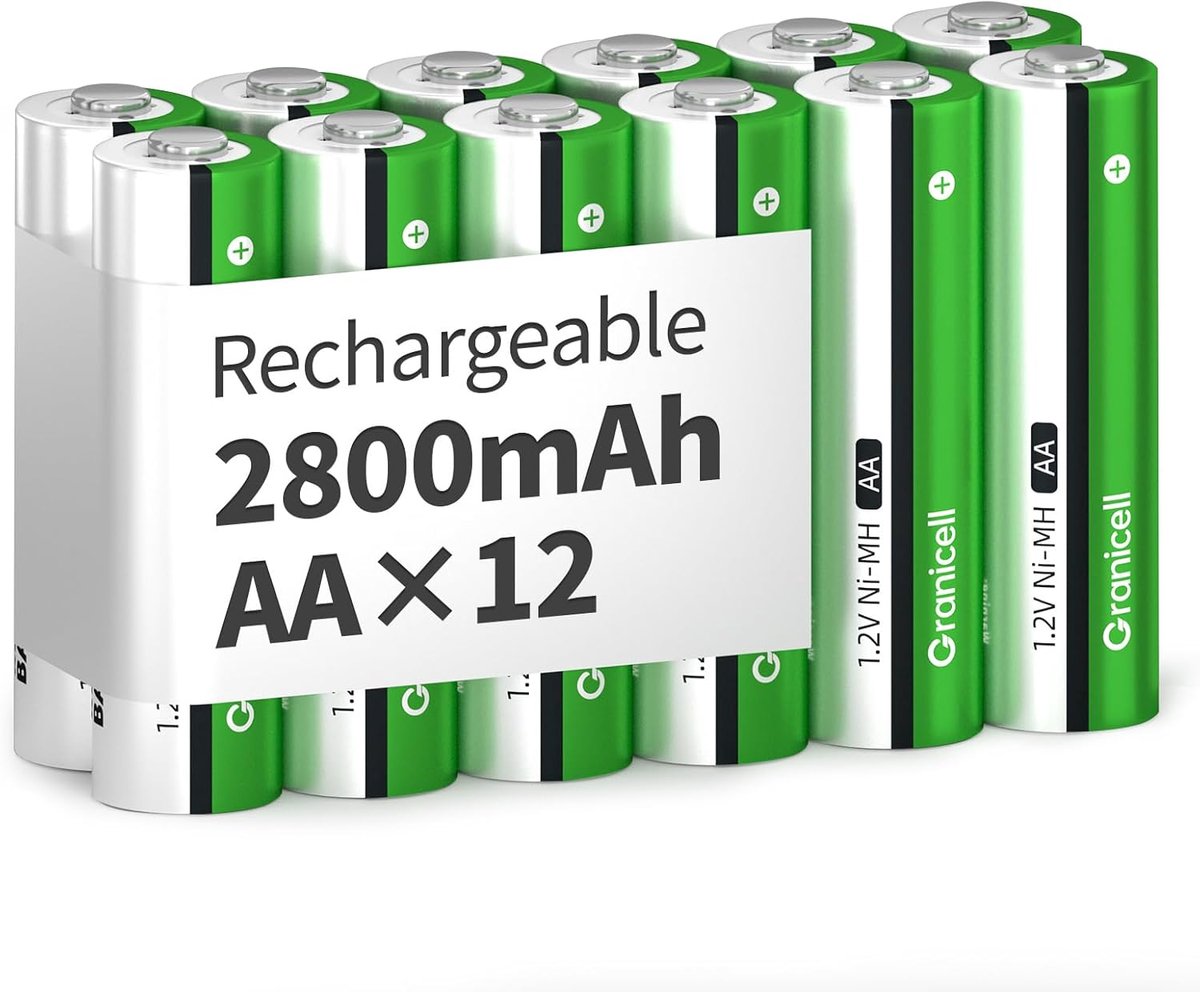 SnelShoppen - AA Oplaadbare Batterijen 2800mAh - Hoogwaardige NiMH Batterijen - 12 Stuks - Lange Levensduur - Ideaal voor Elektronica, Speelgoed en Ca