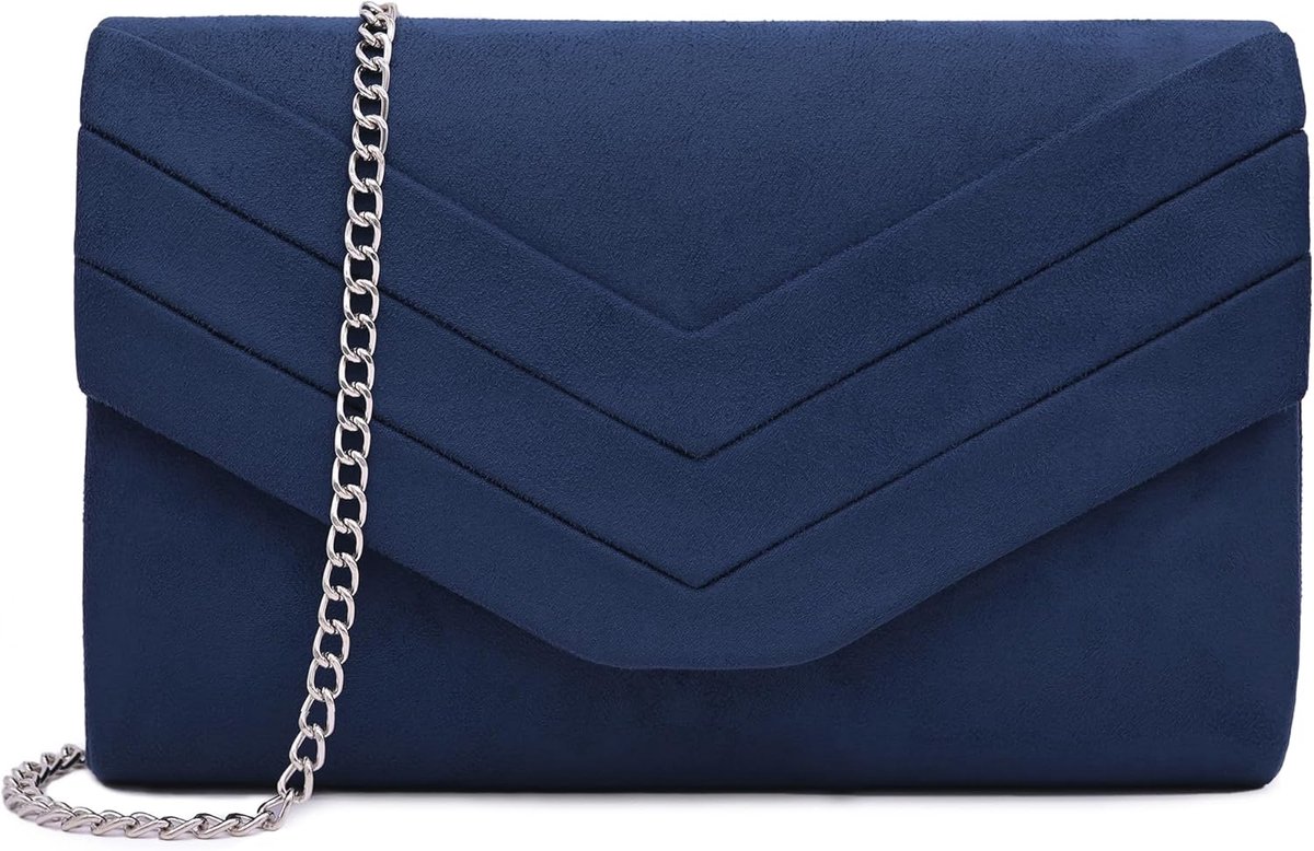 Thijox - Elegante Suede Leder Clutch Dames, Crossbody Envelop Avondtas, Klassieke Avondkoppeling voor Feesten en Speciale Gelegenheden, Perfecte Porte