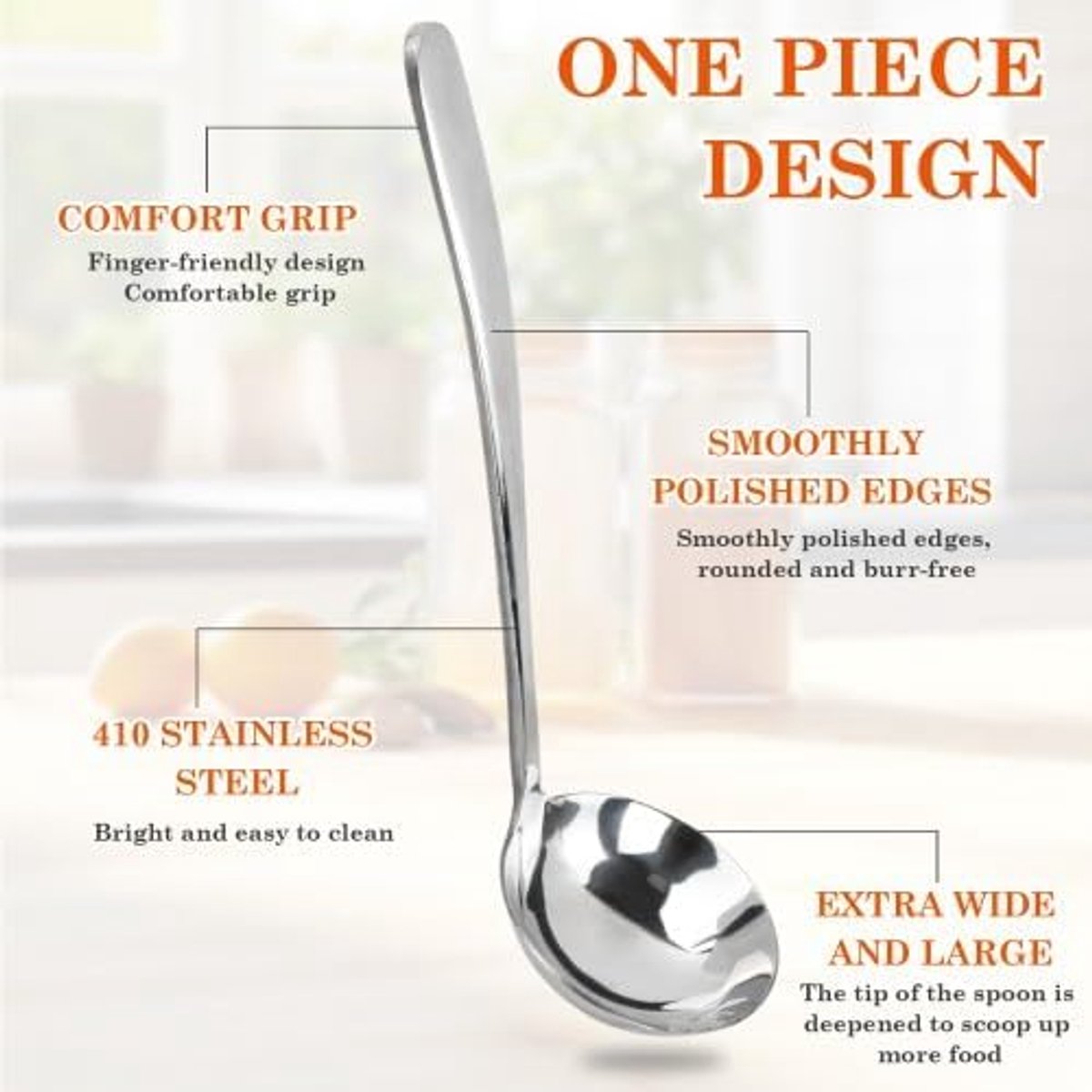 SnelShoppen - 8.5 Inch RVS Gravy Lepel - Mini Soep lepel, Zware 304 Roestvrijstalen Sauslepel voor Soep, Stoofpot en Gravy - Elegant en Duurzaam voor