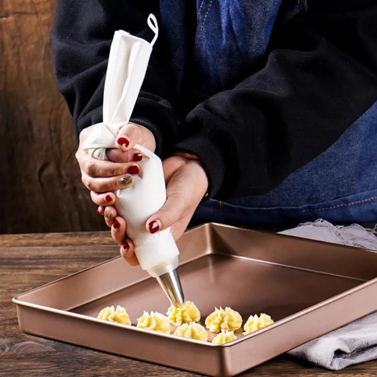 Dailygoods- Spuitzakken - 4 Stuks - Herbruikbare Katoenen Spuitzakken