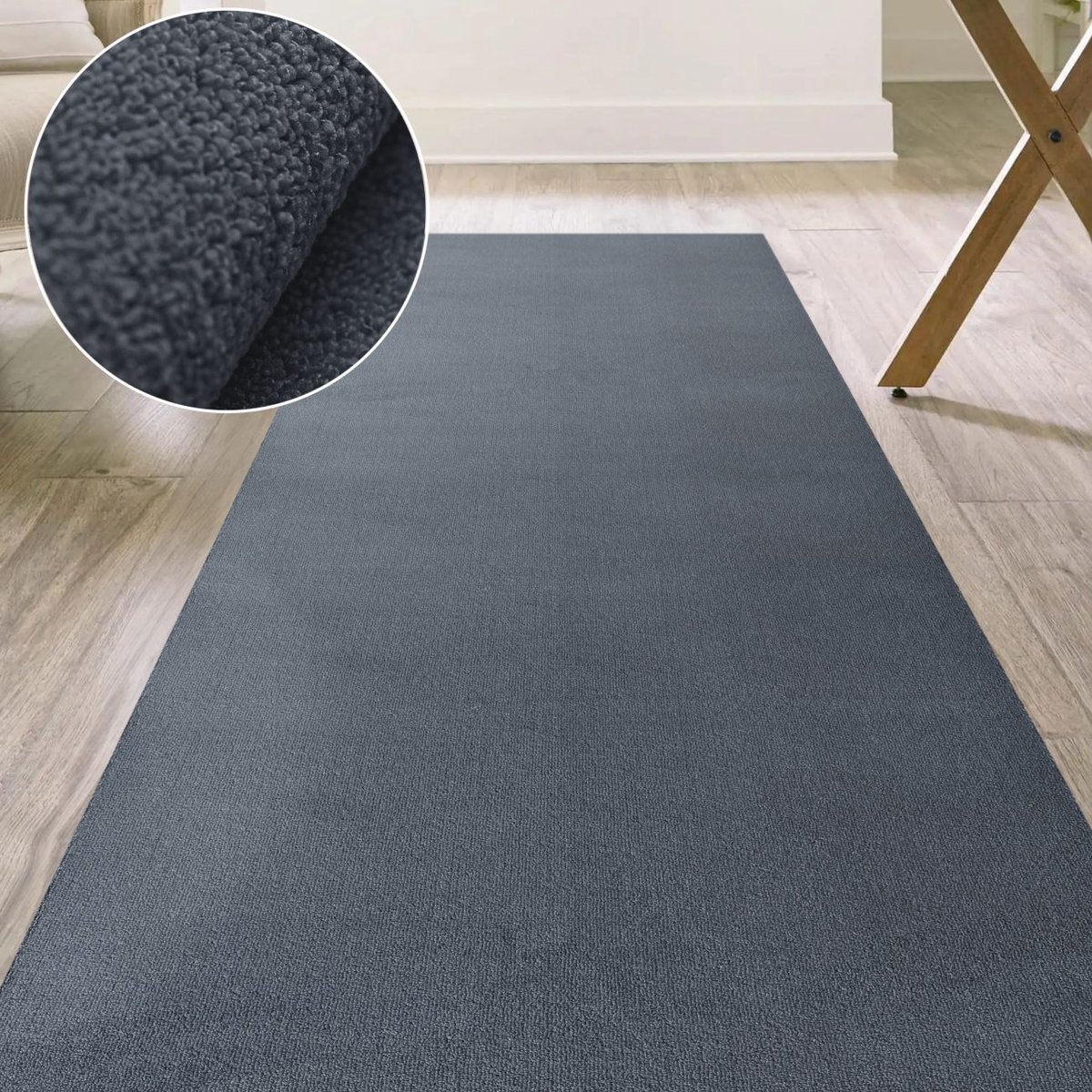 ANRO Badmat Antraciet 60x140cm Dun 3mm Antislip Douchemat Microvezel Wasbaar