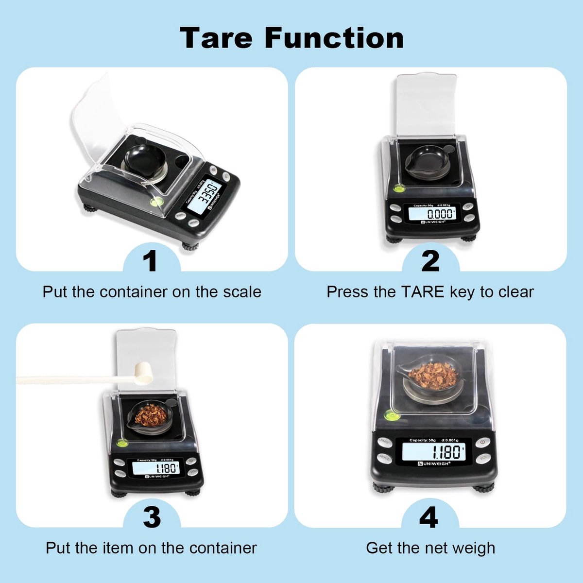 Thijox - Digitale Milligram Weegschaal 0.001g/50g - Nauwkeurige Precisie Weegschaal voor Sieraden, Poeder, Goud en Microgram - Tarra Functie, USB & Ba