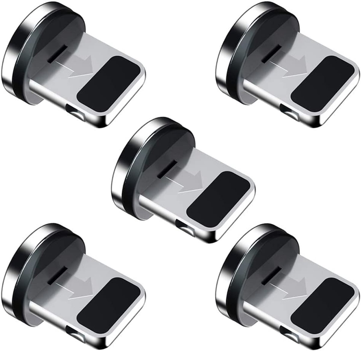 Thijox - Magnetische Stekkertips 5-pack - 360° Draaibare Sterke Magnetische Adapter voor Telefoonkabels - Universele Oplader - Ideaal voor Thuis en Op