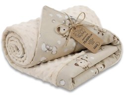 Babydeken Knuffeldeken All-season deken 100x75 cm minky – dubbelzijdig fleece katoen warm zacht donzig kinderen newborn – wiegdeken kinderwagen omkeerbaar peuter reisdeken Oeko-Tex Giraffen