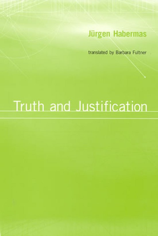 Boekcover: 'Truth and Justification' door Jürgen Habermas, vertaald door Barbara Fultner.