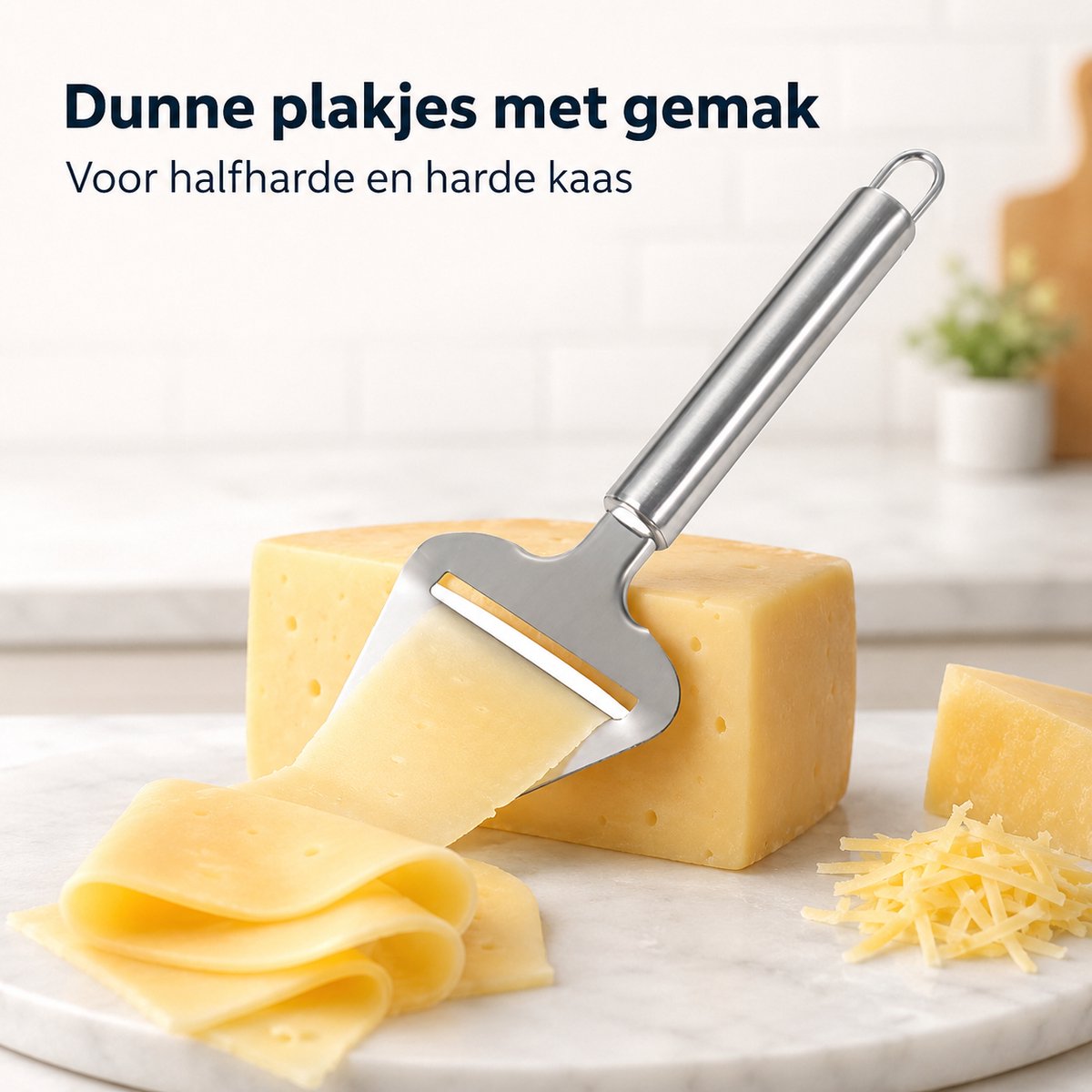 Kaasschaaf - Scherp-duurzaam-voor harde en halfharde kazen - Vaatwasserbestendig - Keukengerei - Keuken accessoires - RVS — cadeau in Cadeau-ideeën - foto 6