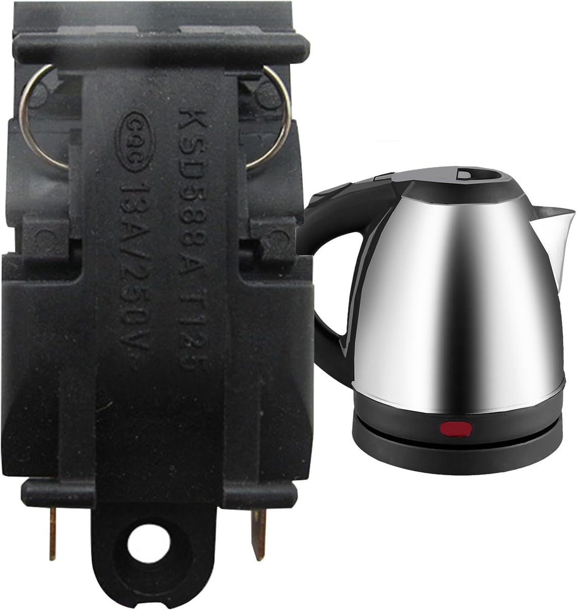 Waterkoker Knop - Thermostaat Schakelaar - Veilig Koken - Automatische Uitschakeling - 5 x 2 x 1 cm - Zwart