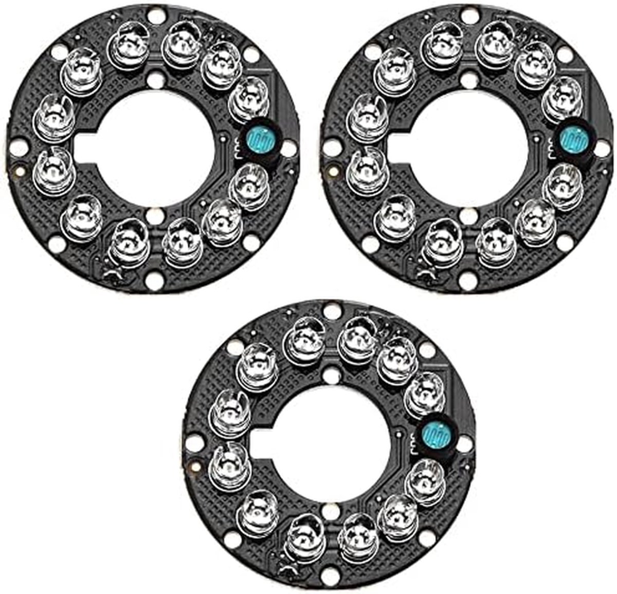 IR LED Board - Infrarood Verlichting - Nachtzicht Camera - 12 LEDs 850nm - 43mm Diameter - Zwart