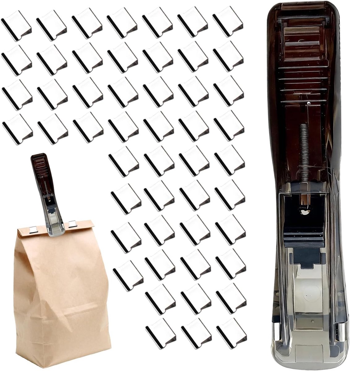 Compacte nietmachine - Papierklem dispenser - Documenten organiseren - Herbruikbare klemfunctie - 8 x 8 x 6 cm - Zwart