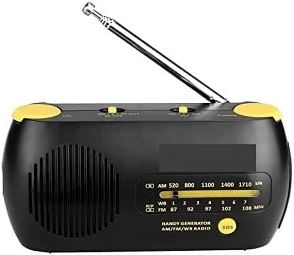Noodradio - Weerradio Ontvanger - Noodsituaties Voorbereiden - Dynamo en Solar - 133x51x63mm - One Color
