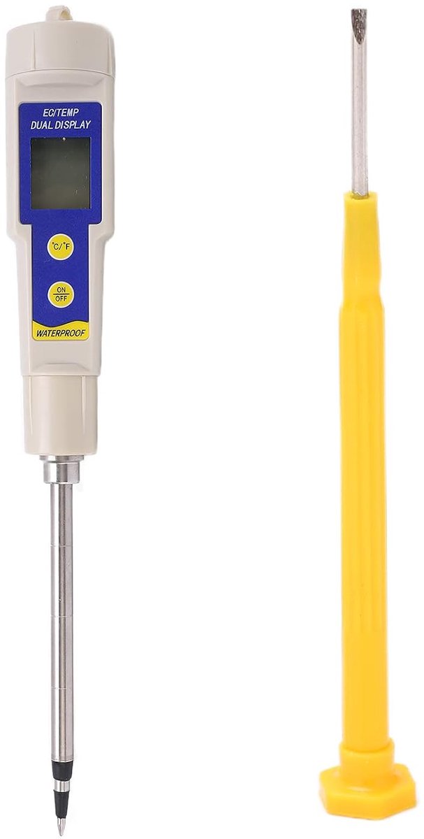 Bodem EC Meter - Geleidbaarheidstester Bodemvocht - Planten Groei Monitoren - Automatische Temperatuurcompensatie - 0-4 mS/cm - Zwart