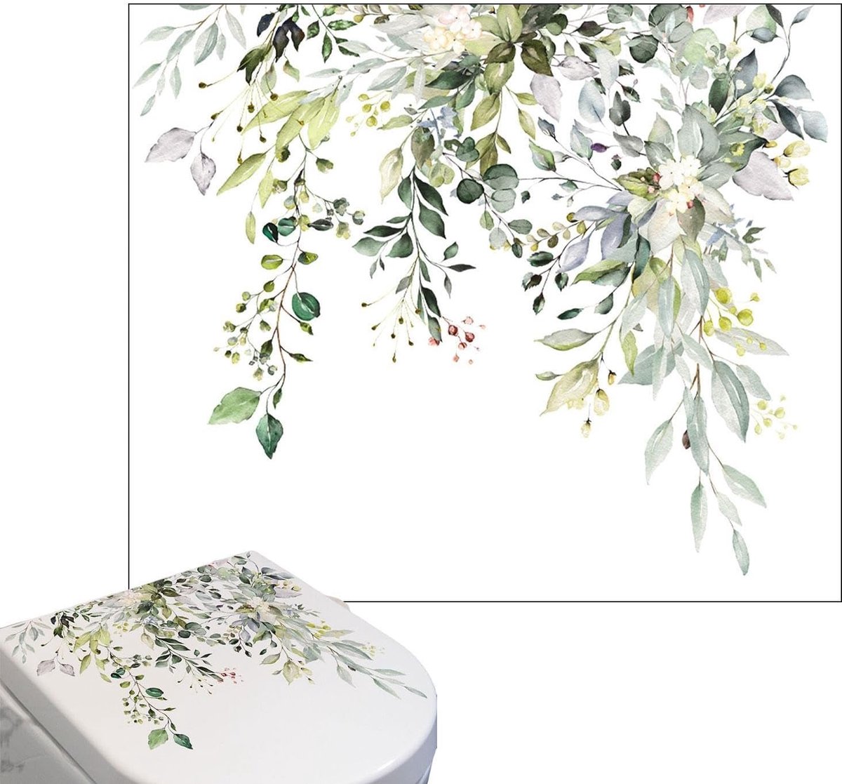 Toilet Stickers - Planten Decoratie - Badkamer Opvrolijken - Waterproof PVC Materiaal - 30