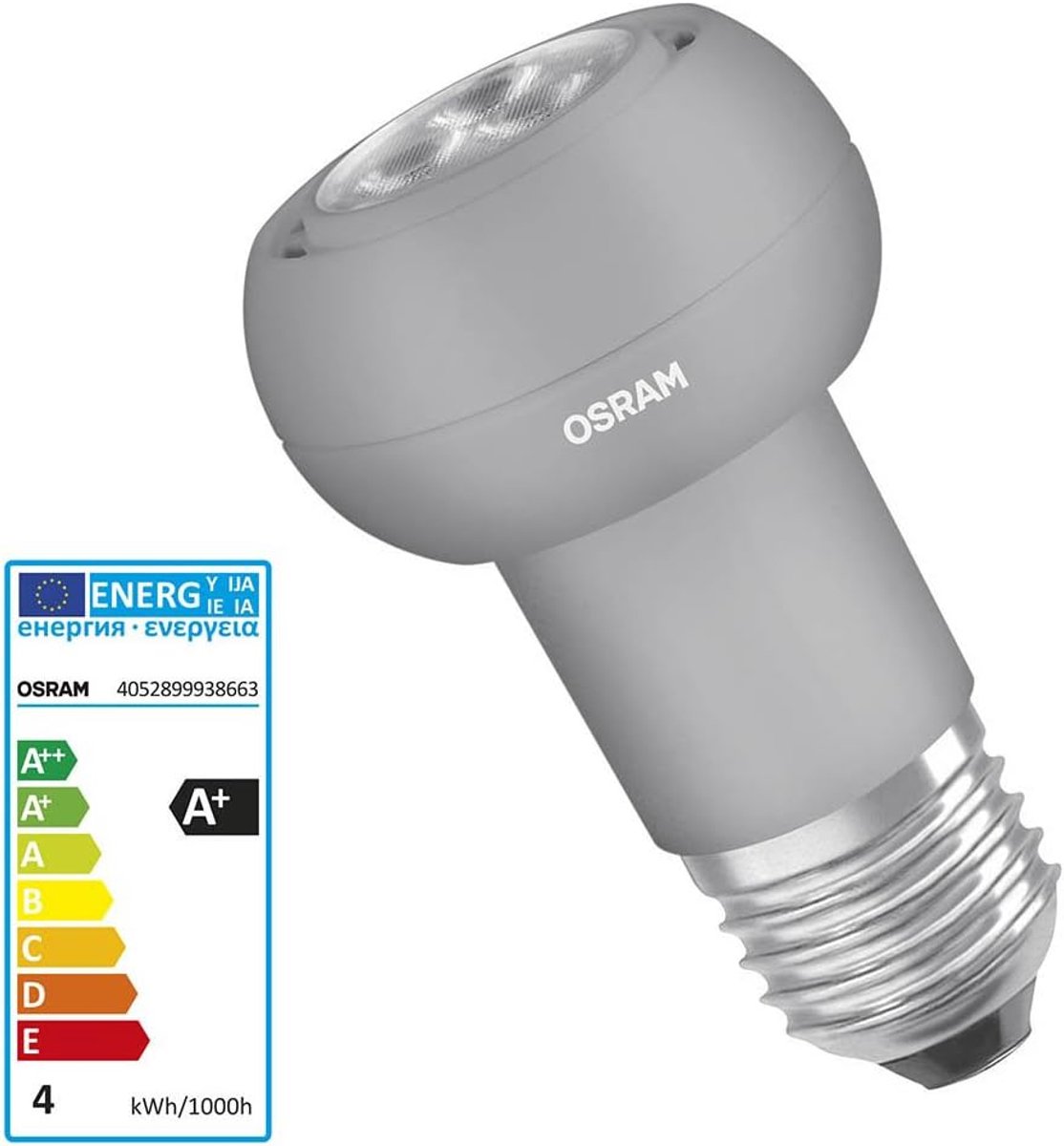 Ledlamp E27 - Energiezuinige lamp - Verlichting aanbrengen - Direct vol licht - 3.5 Watt - Zilver