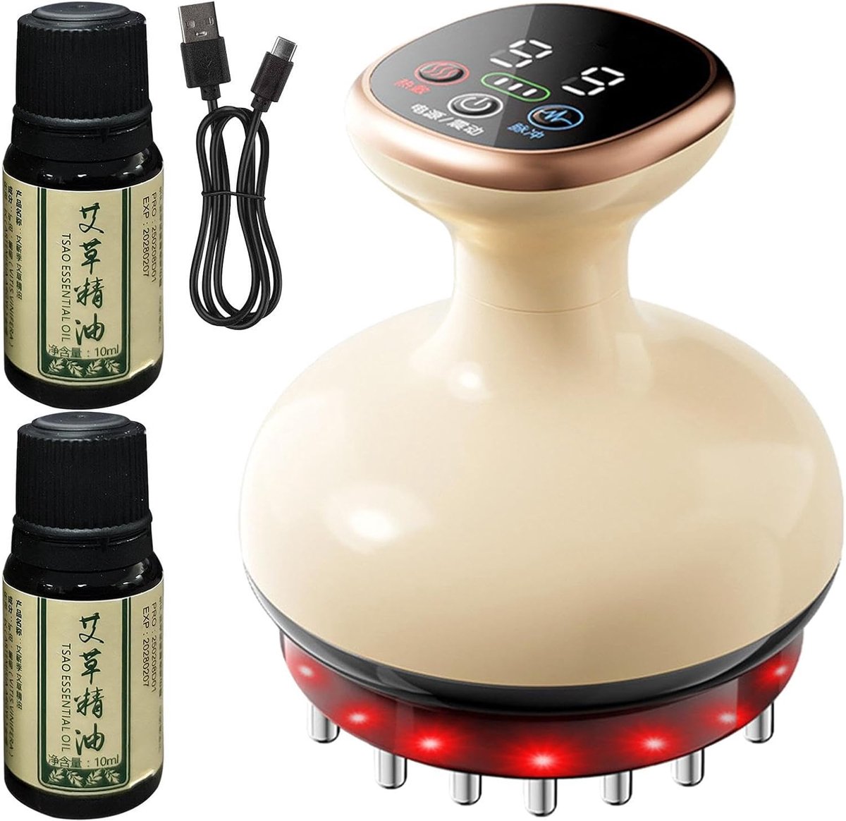 Massageapparaat - Elektrische Schraper - Spierverzorging - Intelligente Verwarmde Zuignap - 105 x 10 cm - Wit