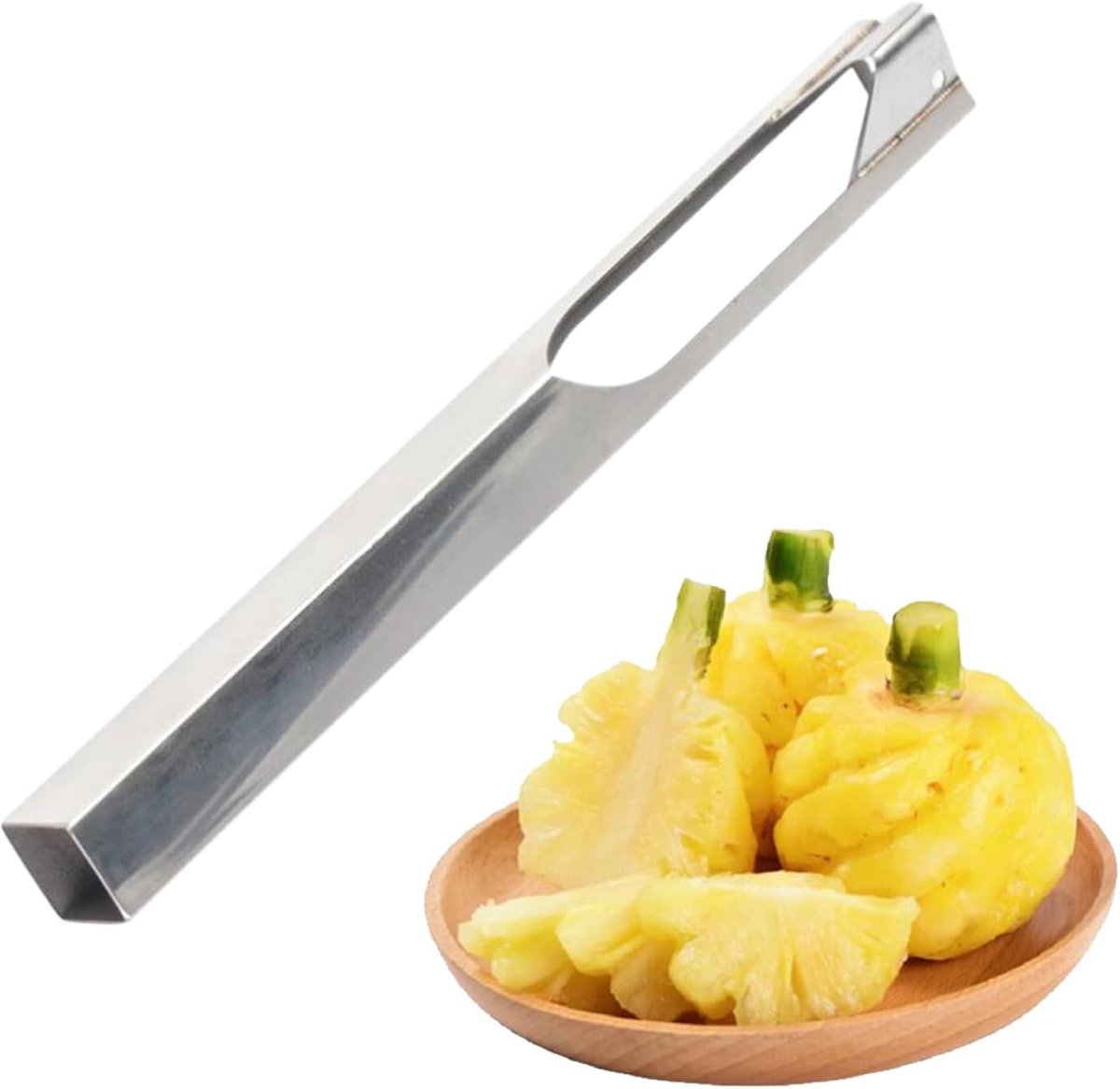 Ananas Oogverwijderaar - Fruitoog Snijder - Fruit Voorbereiden - Ergonomische Handgreep - 11 cm - Zilver