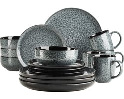 Mäser Combi Serviesset FILIPPA 16-delig Groen - Compleet Servies voor 4 Personen - Keramisch…
