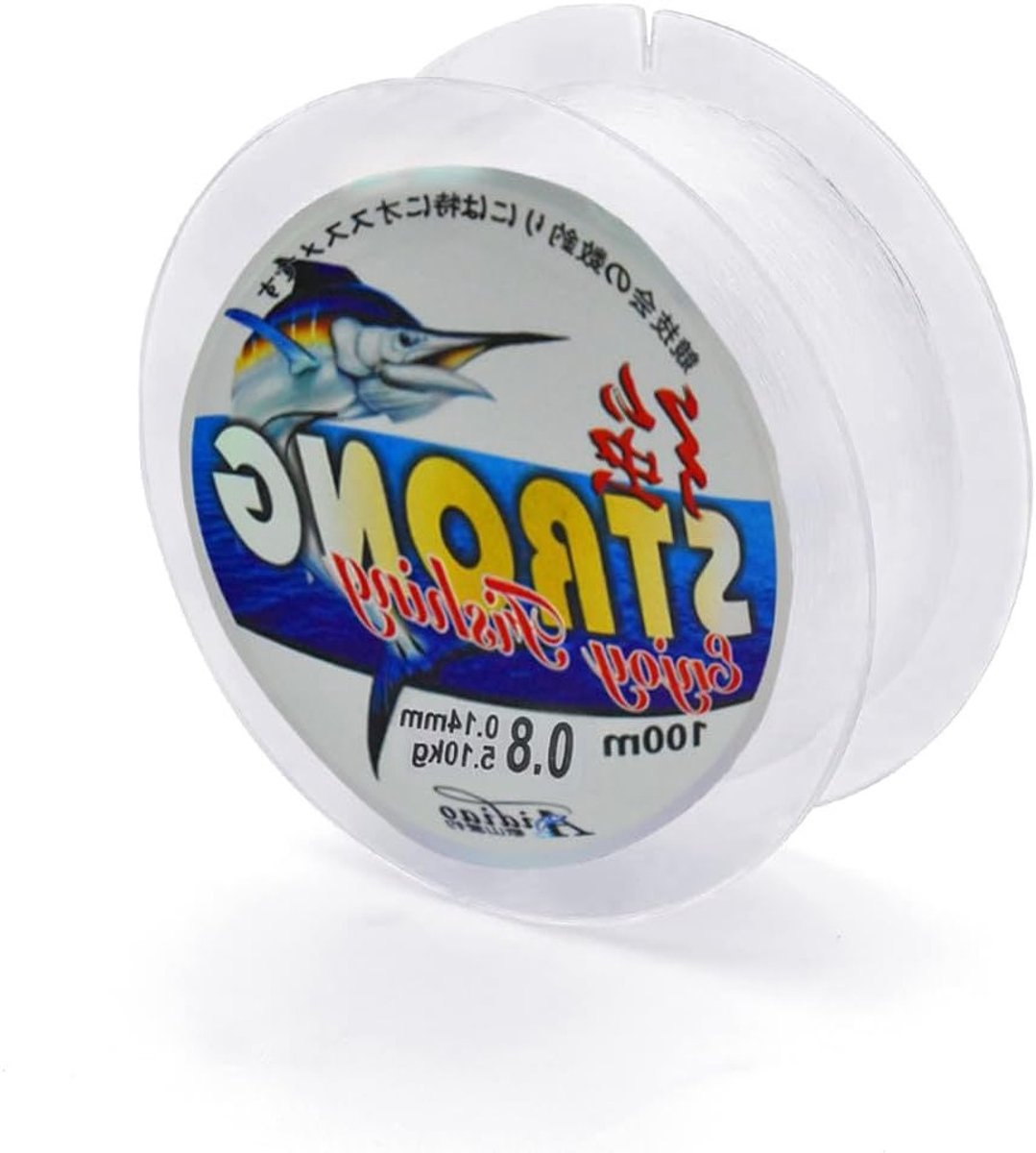 Transparante nylon vislijn 0.8mm diameter, 35lbs breeksterkte, ideaal voor zeevissen en knutselen, duurzaam en sterk