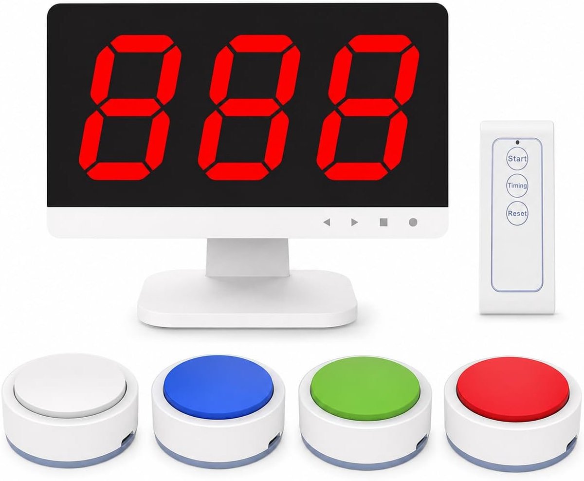 Quiz Buzzer Systeem - Spel Buzzer Wedstrijd Buzzer - Groepsevenementen Organiseren - Draadloze Afstandsbediening - 6 Zoemers - Multicolor