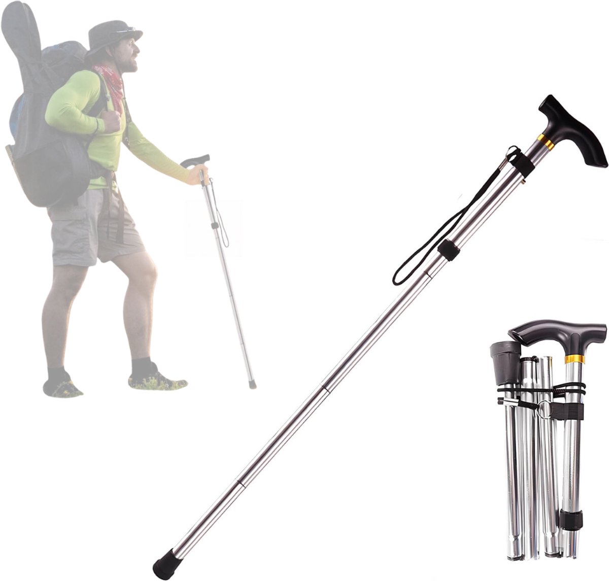 CRLYN® Opvouwbare Wandelstok - Loopstok - Hikingstok