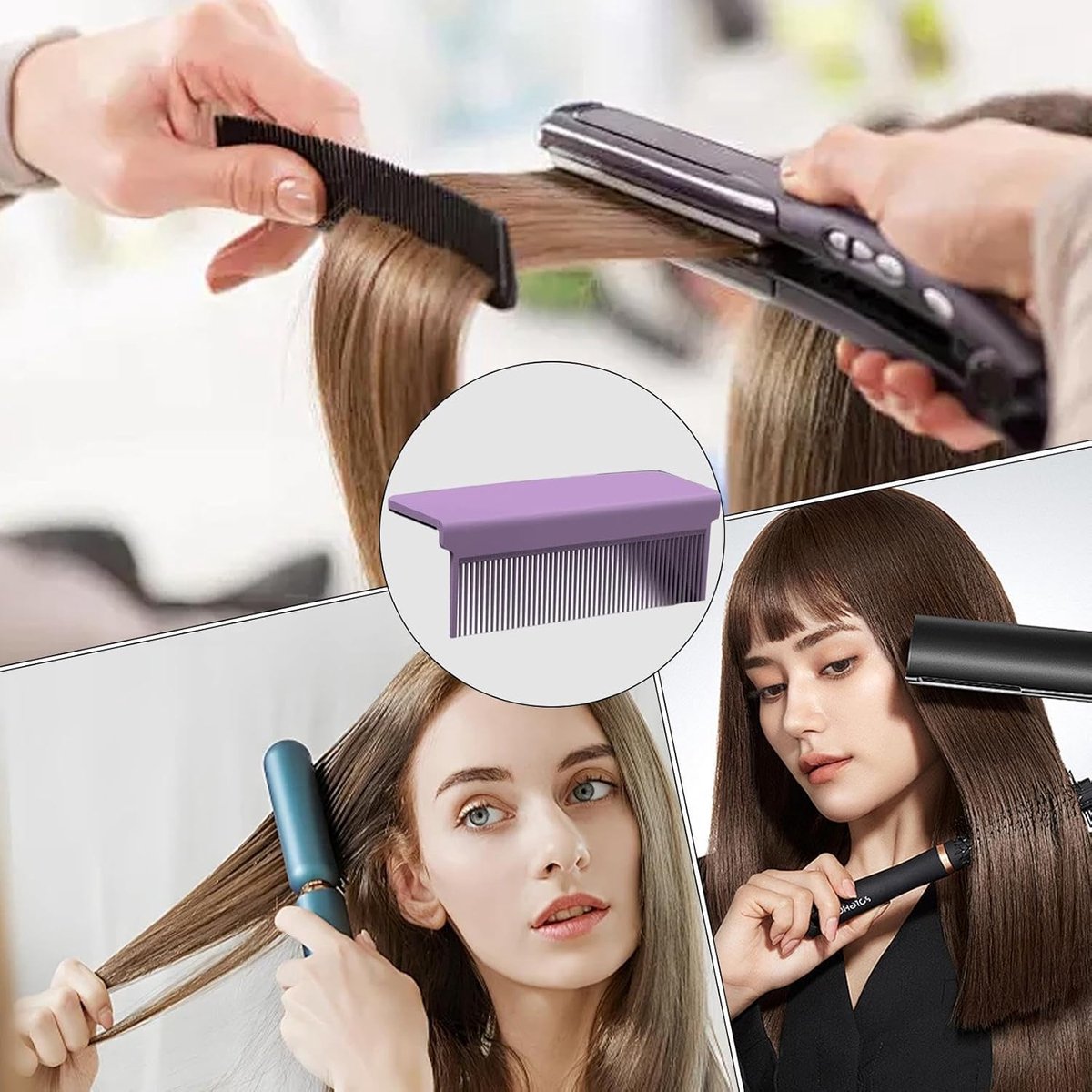 Stijltang Opzetkam - Stylingkam Haar - Glad Haar Maken - Ergonomische Grip - 9.4 x 3.5 x 3.4 cm - Zwart