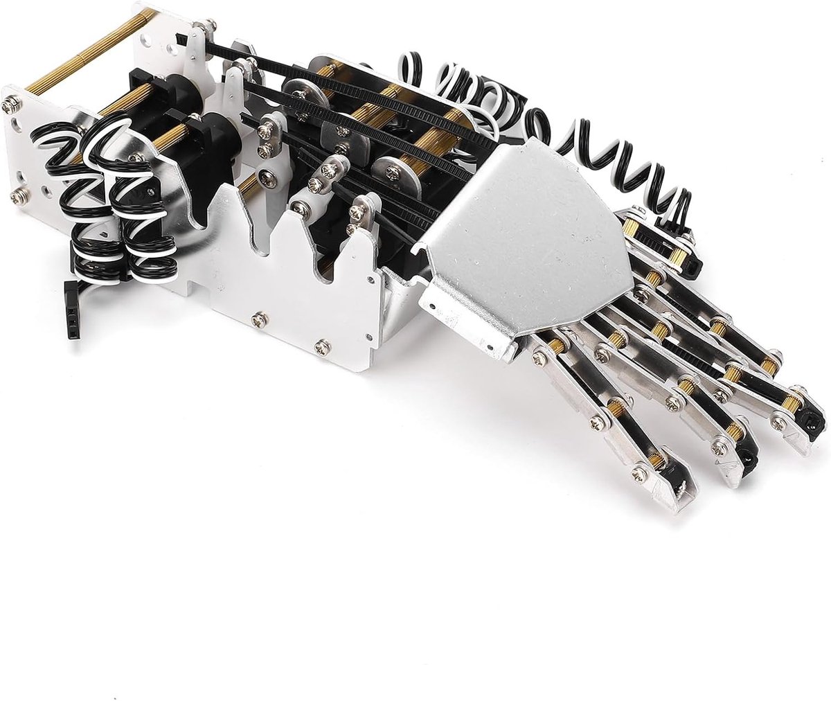 Robothandset Rechterhand - Mechanische Hand Robotarm - Robotica Leren - 1 op 1 Schaalstructuur - 180 Graden Beweging - Zwart