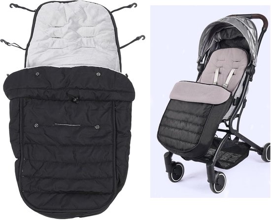 Kinderwagen Voetenzak - Baby Winterhoes - Warmte en comfort - Universele pasvorm - 40 x 85 cm - Zwart — afbeelding 5
