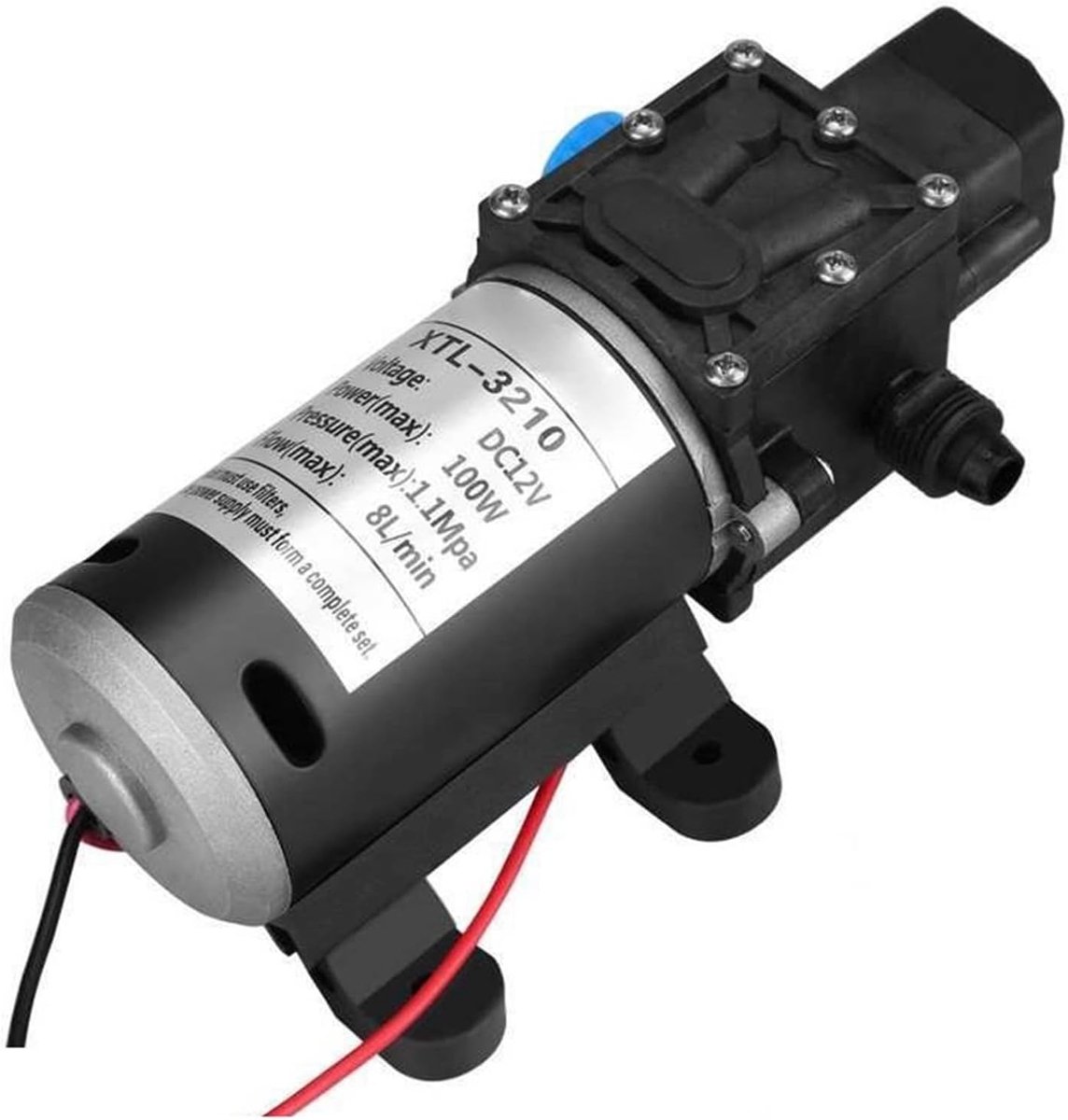 Waterpomp - Membraanpomp - Caravan en boot - Automatische drukschakelaar - 116 psi - Zwart